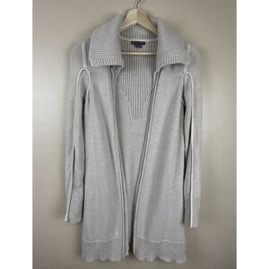 Armani Exchange Women’s Long Cardigan S Cream Beige Wool Cotton Alpaca
